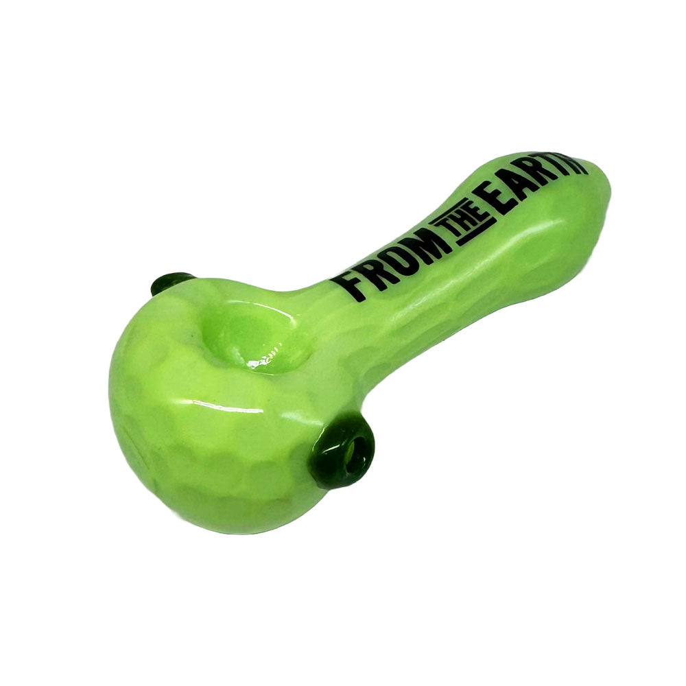 GLASS PIPE - GREEN TEXTURED (4 In)