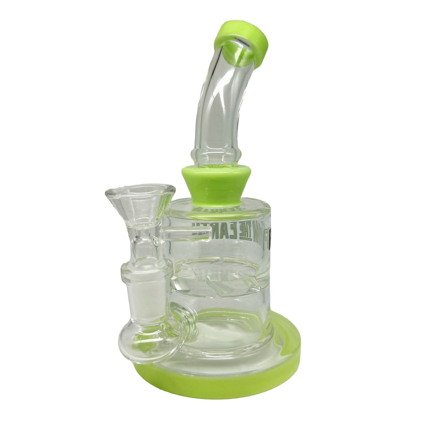 GLASS BUBBLER - GREEN RIM (6 In)