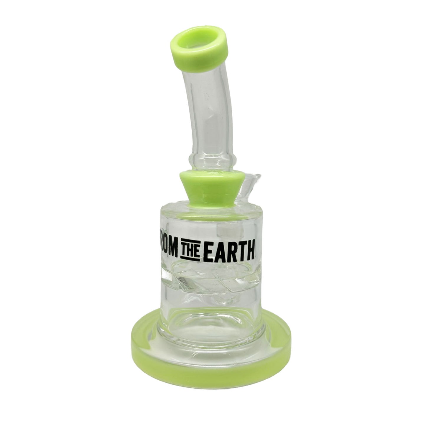 GLASS BUBBLER - GREEN RIM (6 In)
