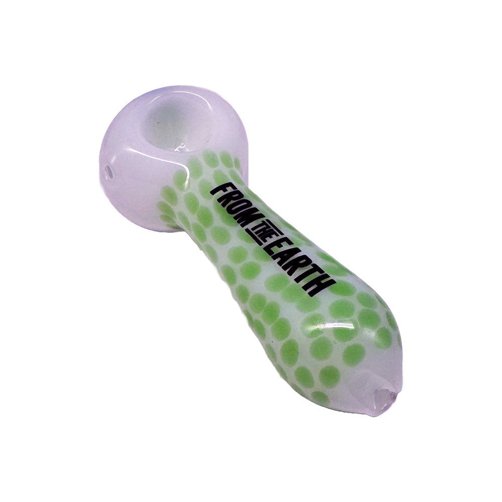GLASS PIPE - SPOTTED GREEN (4 In)