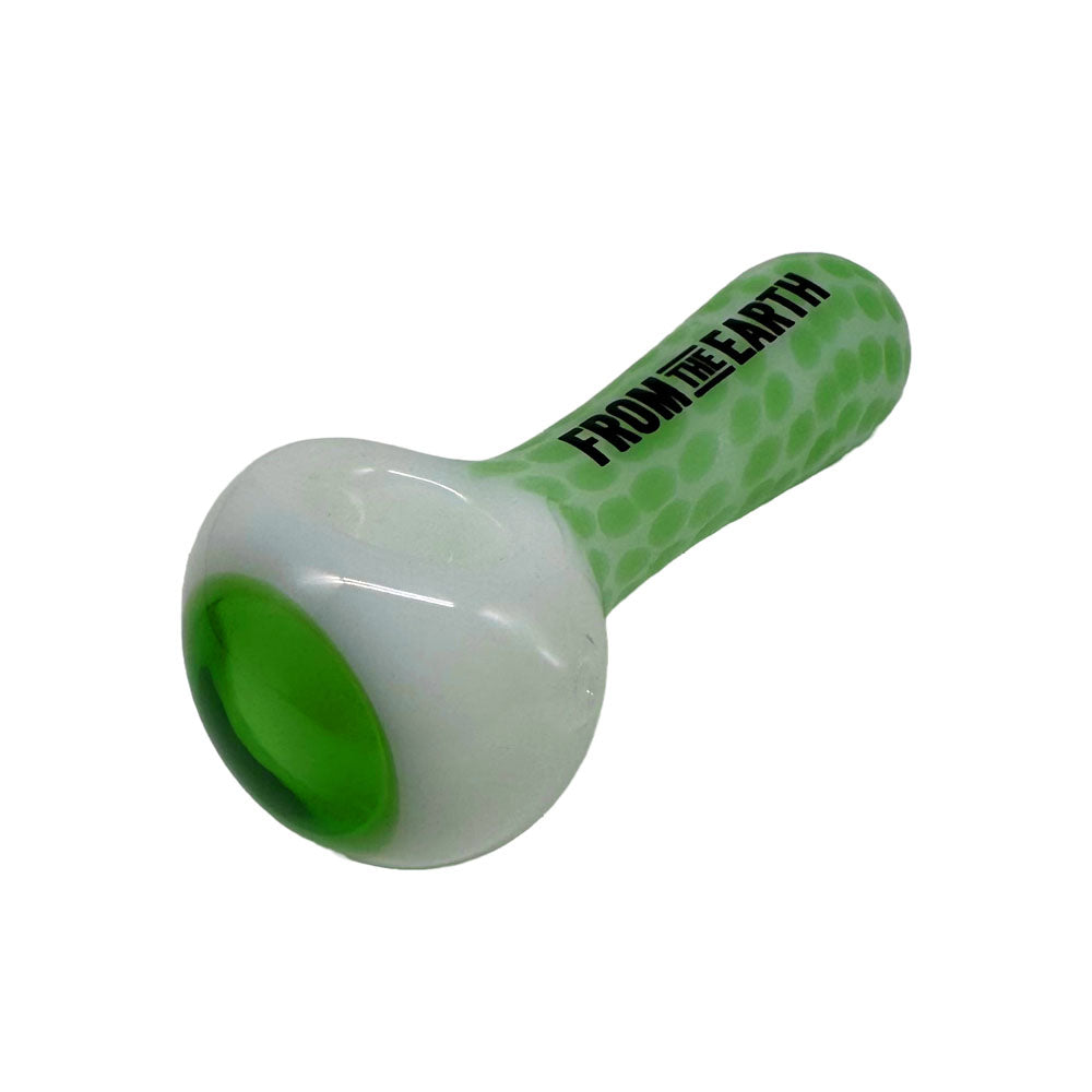 GLASS PIPE - SPOTTED GREEN (4 In)