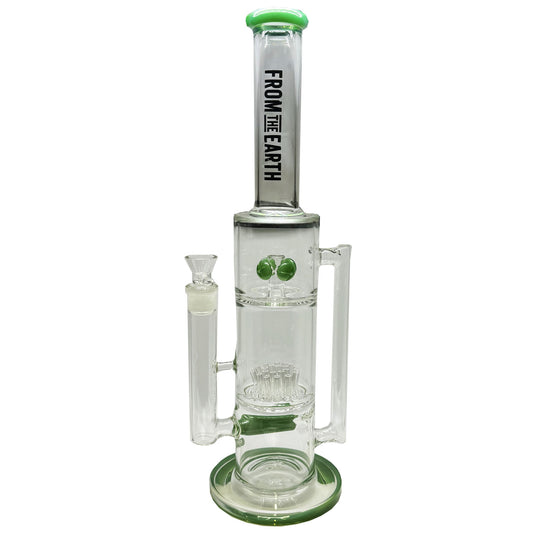 GLASS WATER PIPE WITH PERCALATORS (24 In)